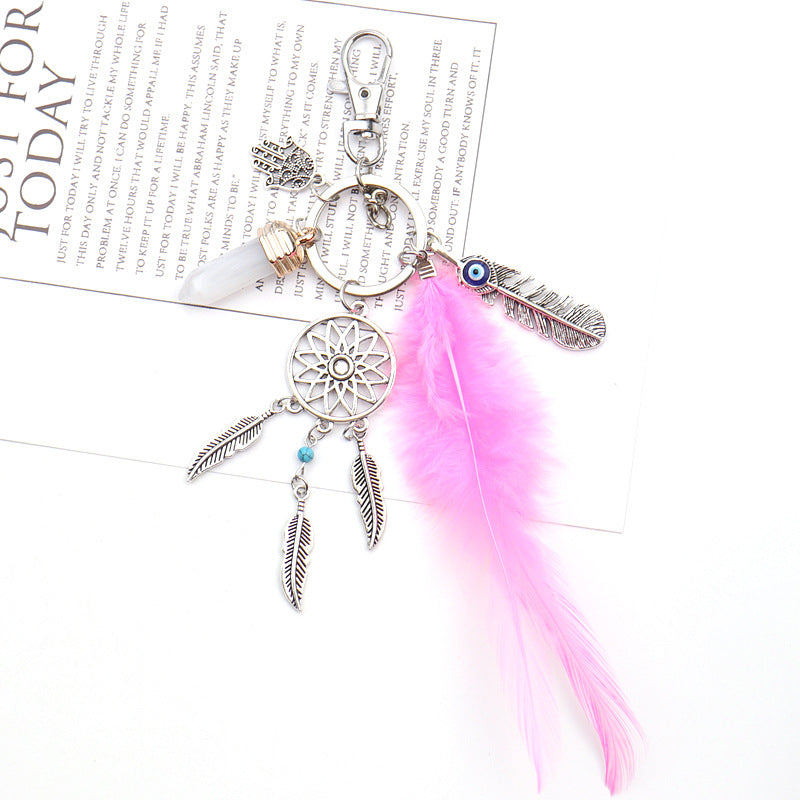 Wholesale Dream Catcher Feather Tassel Metal Keychain